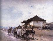 Nicolae Grigorescu Ox Cart at Oratii oil painting on canvas